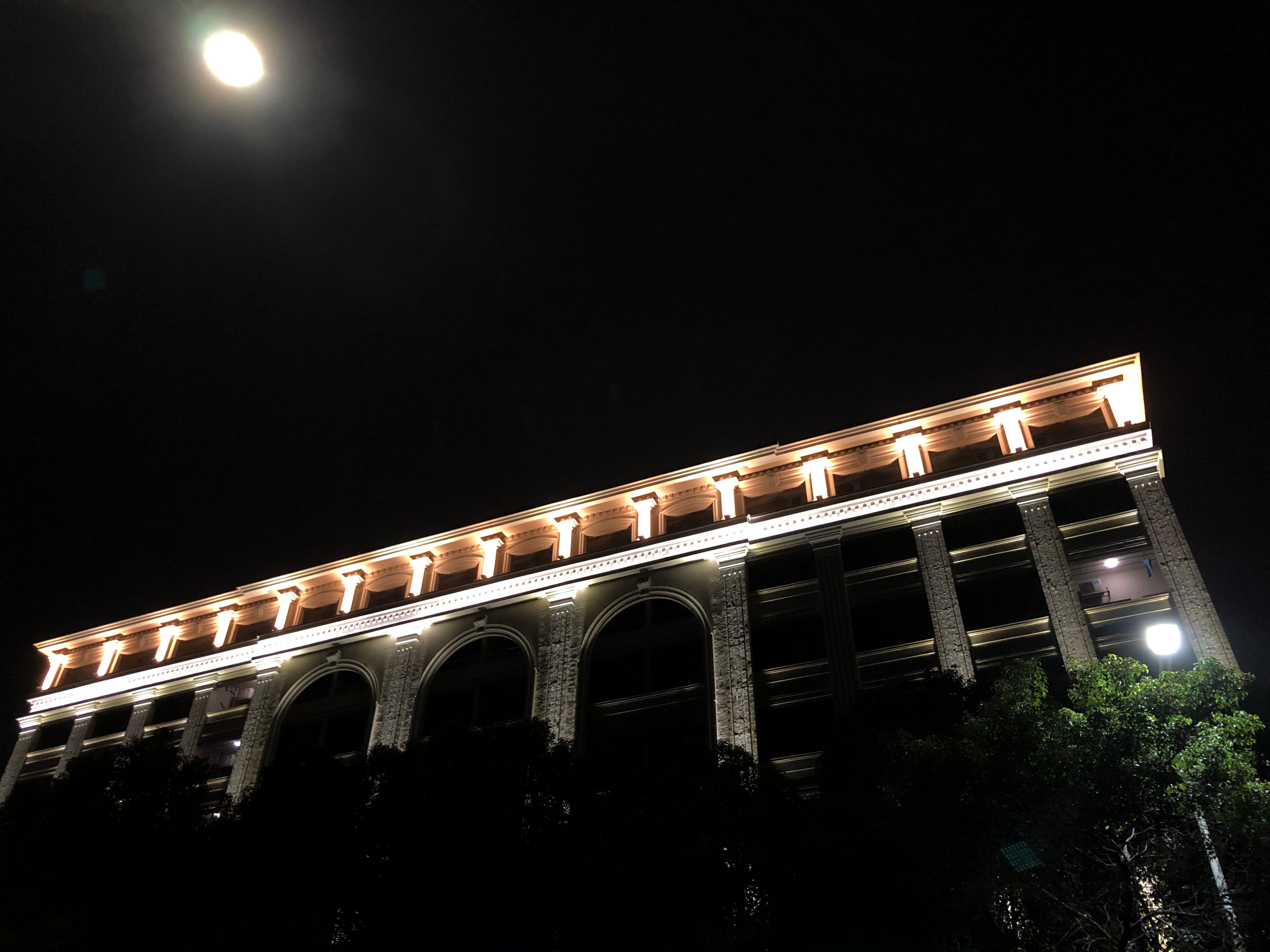 architectural cornice washlight moonlit night