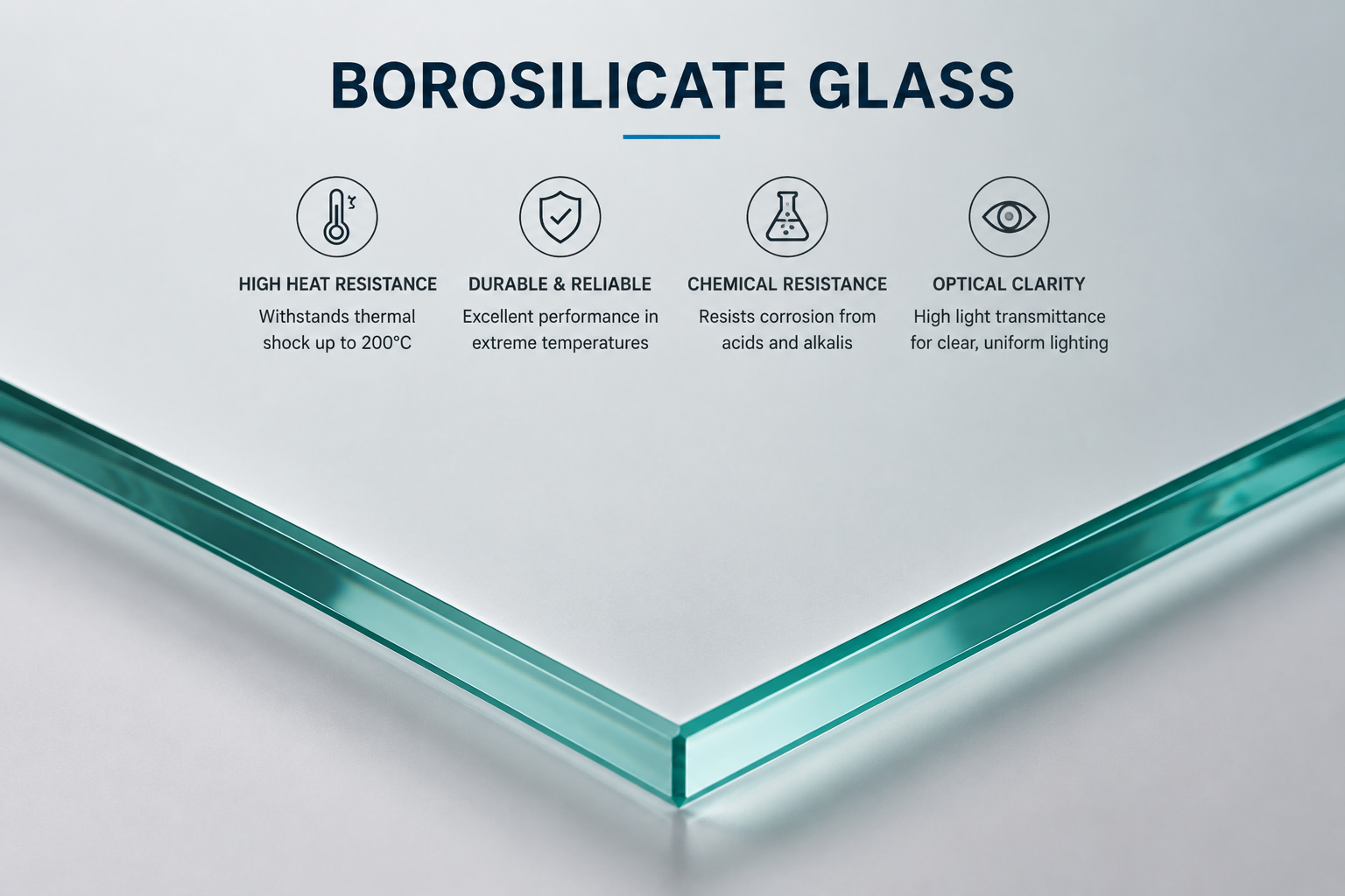 Borosilicate glass for outdoor lighting fixtures